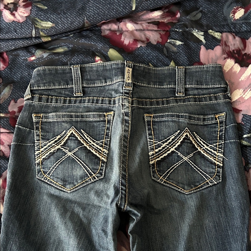 Ariat Women's Flare Jeans in Classic Blue - Picture 3 of 8